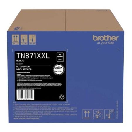 Brother 871XXLBK High Yield Black Toner Cartridge 12,000 pages Original 84GT630K141 Single-pack