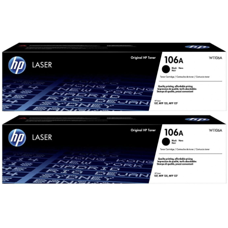HP 106A Black Original Laser Toner Cartridge Dual Pack