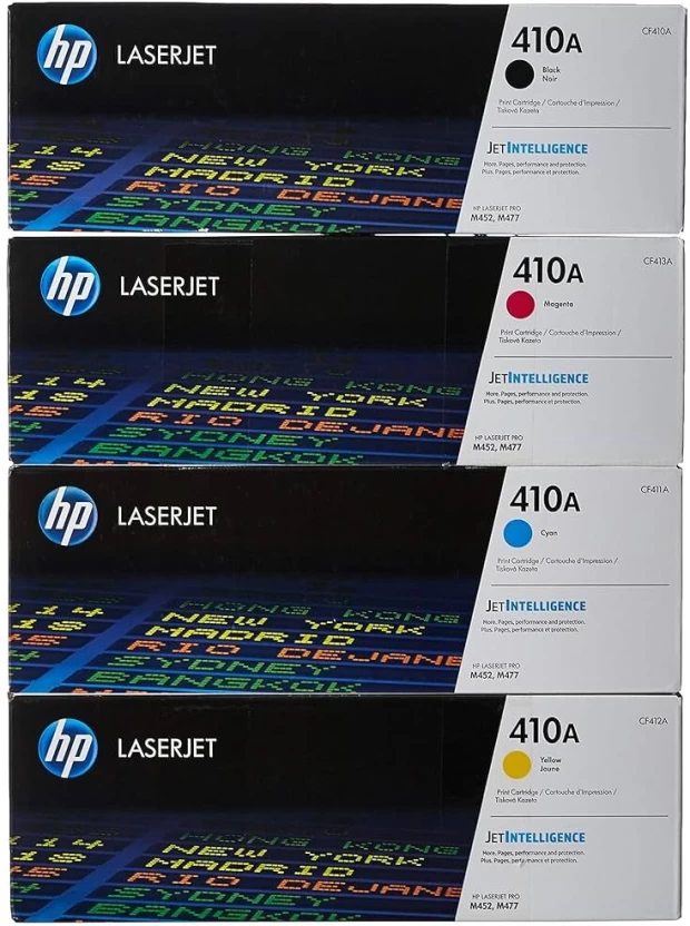 Hp 410A Toner Cartridges Multipack Multipack Includes Original Toner Cartridges 1x HP CF410A Black toner Cartridge 1x HP CF411A Cyan Toner Cartridge 1x HP CF412A Yellow Toner ..