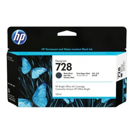 HP 728 DesignJet Matte Black Standard Yield Ink Cartridge Original 3WX25A Single-pack