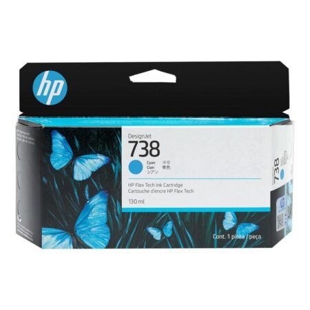 HP 738 DesignJet Cyan Ink Cartridge Original 498N5A Single-pack