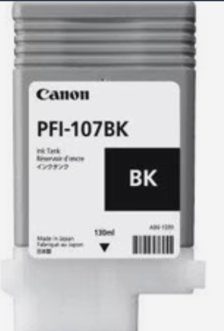 Canon PFI-107BK Black Printer Ink Tank Cartridge Original 6705B001 Single-pack