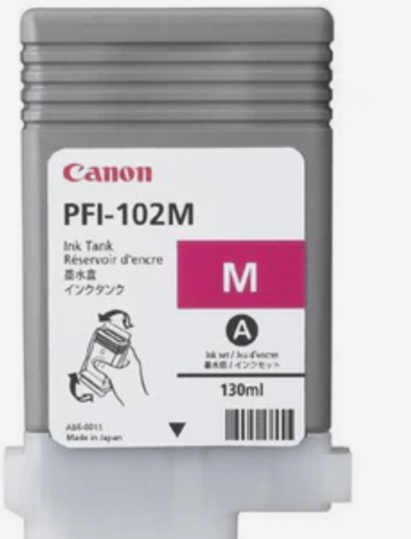 Canon PFI-102M Magenta Printer Ink Tank Cartridge Original 0897B001 Single-pack
