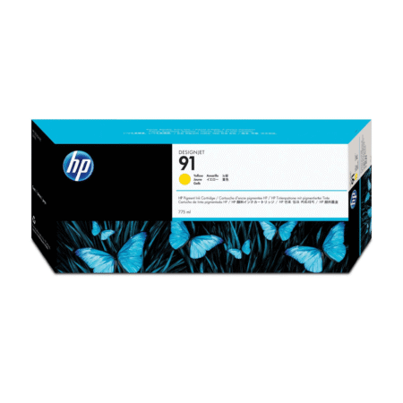 HP 91 775-ml DesignJet Yellow Printer Ink Cartridge Original C9469A Single-pack