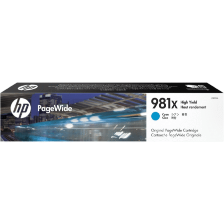 HP 981X PageWide Cyan High Yield Printer Ink Cartridge Original L0R09A Single-pack